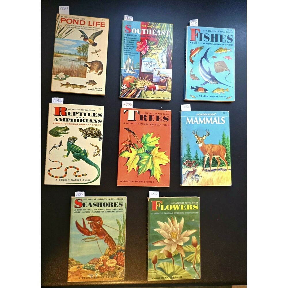 8 Golden Book Guides Collection 50's-60's Variety Subjects Spines Not Cracked